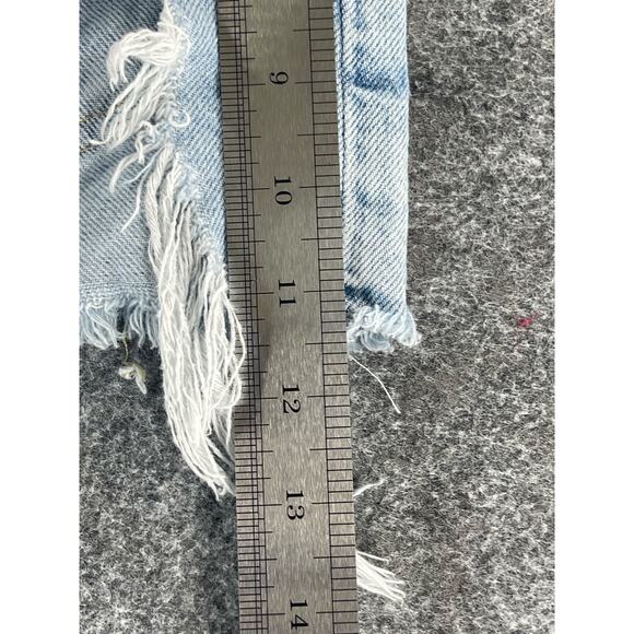 H&M Light Wash Blue Distressed Ripped Denim Cut-Off Jean Shorts Women's Size 2 - Picture 7 of 9